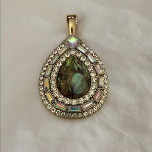 Premier Designs Gold and Iridescent Teardrop Pendant